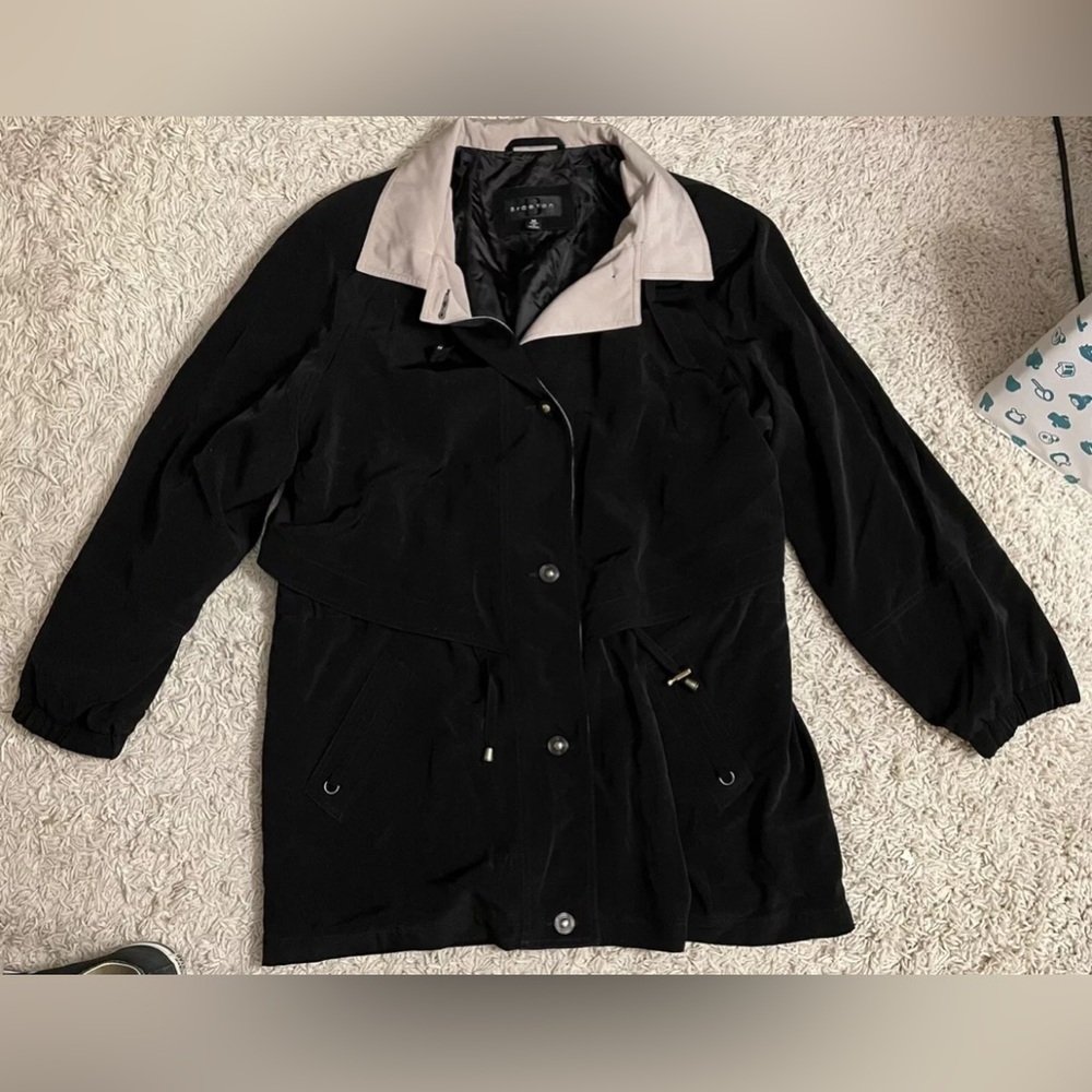 BRAETAN black long sleeve button front jacket windbreaker medium m 8 10